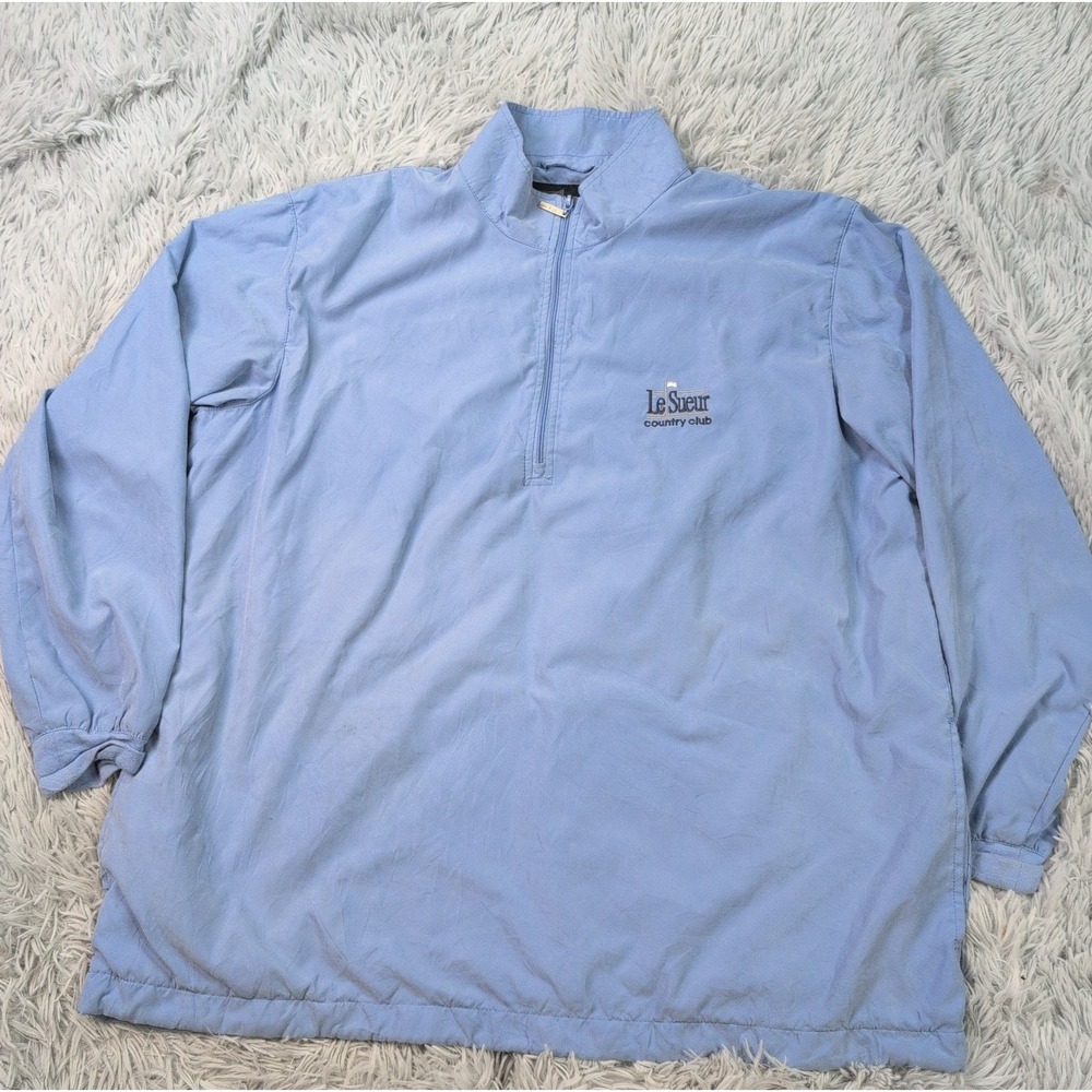 Page & Tuttle Jacket Womens L Blue Golf Windbreaker Le Sueur Country Club